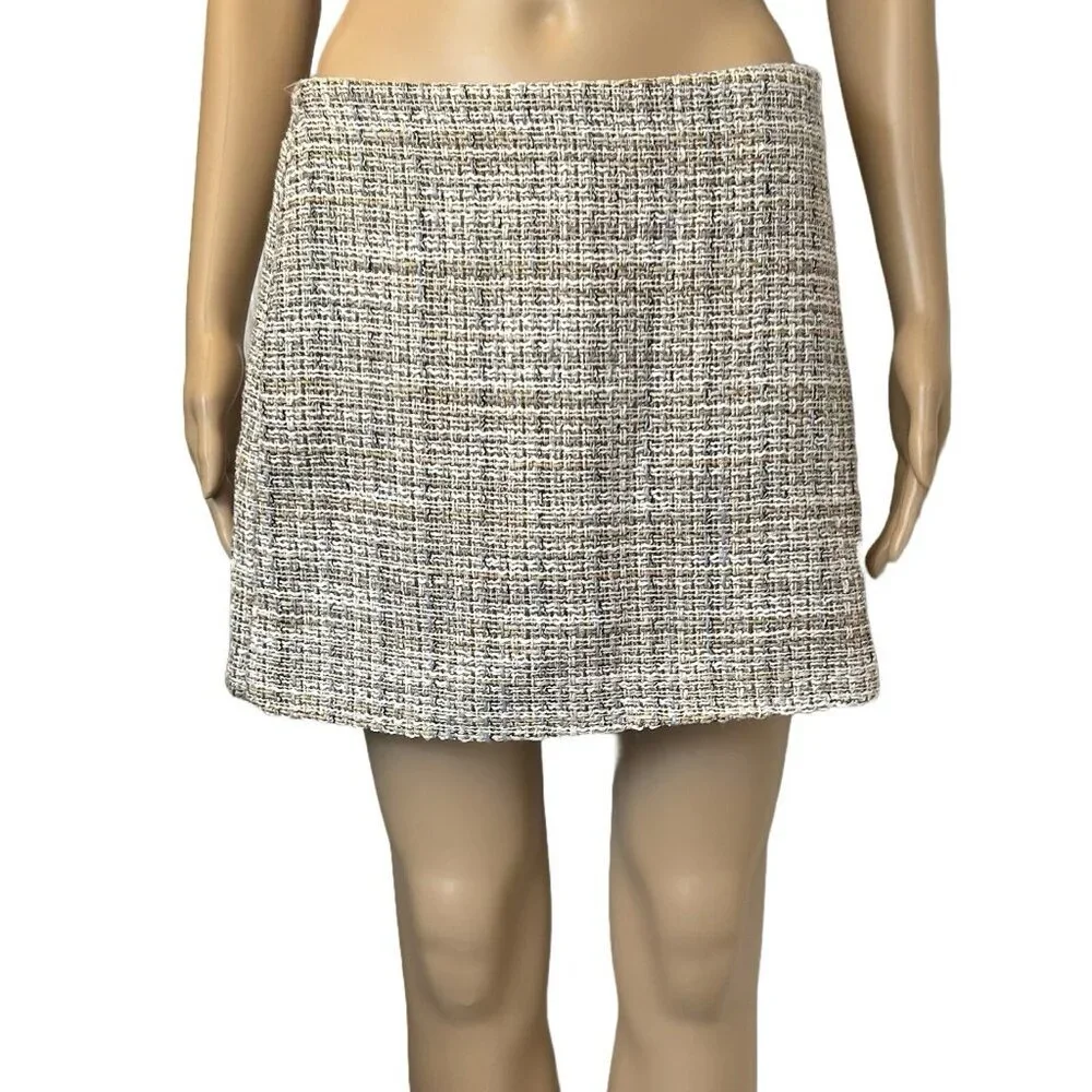 Zara Women's Mini Skort Built-In Shorts Size XL Woven Side Zip Closure NWT - Picture 14 of 14